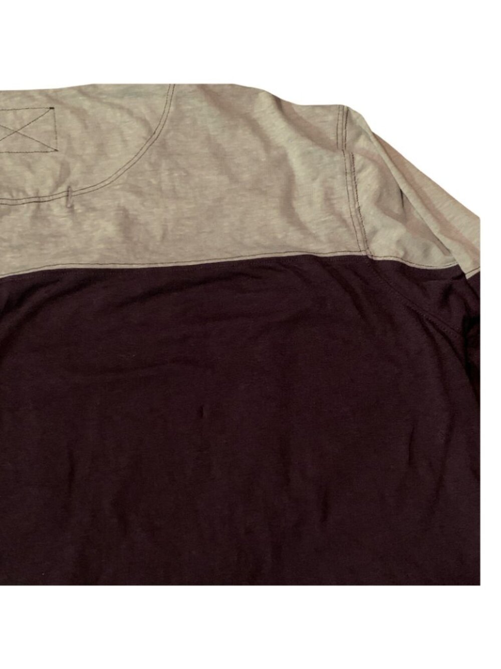 We The Free People Size S Womens Two Tone V Neck Oversized Baseball Tee Top Boho - Picture 9 of 9